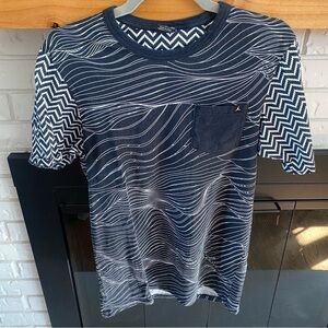 Air Jordan Navy and White Patterned Tee
